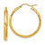 14KT Gold  Polished Diamond Cut  Twist Pattern Hoop Earrings TF1998