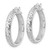 14KT Gold  White Gold Diamond Cut Hoop Earrings TE969