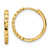 14KT Gold  Diamond-cut 2x16mm Hinged Hoop Earrings GK1123