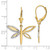 14KT Gold  & White Rhodium Diamond Cut  Dragonfly Leverback Earrings LE2157
