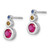 14KT Gold  White Gold Ruby, Emerald and Sapphire Earrings E1077GPCZ