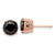 Sterling Silver Rose Gold-plated Polished Black CZ Post Stud Earrings E0302OPBZ Sterling Silver Rose Gold-plated Polished Black CZ Post Stud Earrings E0302OPBZ