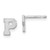 14KT Gold W Brushed  Letter P Initial Post Earrings XBS612