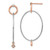 Leslie's Sterling Silver Rose Gold-plated Rhd-plat CZ Post Dangle Earrings TF1760W