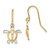 14KT Gold  W/ Rhodium Sea Turtle Dangle Earrings TF1838