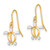 14KT Gold  W/ Rhodium Sea Turtle Dangle Earrings TF1838