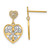 14KT Gold  w/RH Flower and Heart Beaded Filigree Dangle Earrings TE695