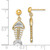 14KT Gold  W/ Rhodium Fishbone Dangle Earrings TF392W