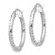 14KT Gold  White Gold 3x27mm Diamond-cut Hoop Earrings XF696E