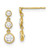 10KT Gold  CZ 3 Stone Dangle Earrings GK1013