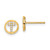 14KT Gold  Madi K CZ Diamond-Cut Circle Cross Post Earrings TL1161