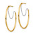 14KT Gold  Two-Tone Large 2x30mm Diamond Cut  Wire Polished Hoop Earrings TF1641