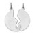 Sterling Silver Platinum-plated & Gold-plated Polished Mizpah 2-piece Penda