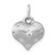 14KT  White Gold Satin Diamond-cut 3D Puffed Heart Pendant 14KT  White Gold Satin Diamond-cut 3D Puffed Heart Pendant