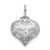 14KT  White Gold Satin Diamond-cut 3D Puffed Heart Pendant