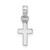 14KT  White Gold 3-D and Polished Mini Cross Charm