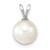 14KT  White Gold 8-9mm White Round Akoya Saltwater Cultured Pendant 14KT  White Gold 8-9mm White Round Akoya Saltwater Cultured Pendant