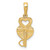 14KT  Polished Moveable Heart Key and Heart Lock Charm
