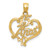 14KT  Diamond-cut 15 ANOS Heart Pendant