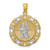 14KT  w/ Rhodium St. Christopher Medal