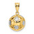14KT  w/Rhodium Soccer Ball Pendant