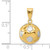 14KT  w/Rhodium Soccer Ball Pendant