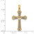 14KT  Two-tone Hearts Cross Pendant
