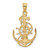 14KT  Medium Anchor w/Wheel Pendant