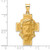 14KT  Polished and Satin Hollow Jesus Face Cross Pendant