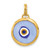 Herco 14KT  Polished Blue Opaline Glass Eye Pendant