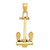 14KT  3-D T-Bar Style Anchor Pendant