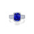 Lafonn 5.55 CTW Fancy Lab-Grown Sapphire Halo Ring in sterling silver bonded with platinum