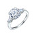 Lafonn Classic Three-Stone Engagement Ring in sterling silver bonded with platinum
