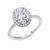 Lafonn 2.26 CTW Halo Engagement Ring in sterling silver bonded with platinum