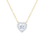 MN0033 - Brilliant Heart Lab-Created Diamond Halo Pendant Necklace in 14K Yellow Gold by Monte Luna