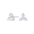 ME0060 - Three Stone Stud Earrings in 14K White Gold by Monte Luna