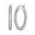BE0197W - Bold Bezel-Set Lab-Created Diamond Hoop Earrings in Rhodium-Plated Sterling Silver
