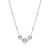BN0219W - Trio Bezel-Set Lab-Created Diamond Beaded Bolo Necklace in Rhodium-Plated Sterling Silver