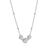 BN0219W - Trio Bezel-Set Lab-Created Diamond Beaded Bolo Necklace in Rhodium-Plated Sterling Silver