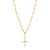 BN0170Y - Cross Pendant Lab-Created Diamond Paperclip Necklace in 14K Gold & Rhodium-Plated Sterling Silver