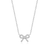 BN0184W - Ribbon Bow Lab-Created Diamond Charm Necklace in Rhodium-Plated Sterling Silver