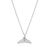 BN0031W - Whale Tail Pendant Necklace in Rhodium-Plated Sterling Silver