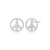 BE0046W - Peace Stud Earrings in Rhodium-Plated Sterling Silver