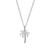 BN0181W - Pave Palm Tree Lab-Created Diamond Pendant Necklace in Rhodium-Plated Sterling Silver