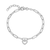 BB0169W - Open Heart Pendant Lab-Created Diamond Paperclip Bracelet in Rhodium-Plated Sterling Silver