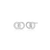 BE0077W - Twin Circle Stud Earrings in Rhodium-Plated Sterling Silver