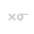 BE0005W - XO Stud Earrings in Rhodium-Plated Sterling Silver
