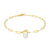 BB0233Y - Freshwater Pearl & Lab-Created Diamond Toggle-Look Paperclip Bracelet in 14K Yellow Gold-Plated Sterling Silver