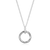 BN0188W - Knife Edge Circle Link Lab-Created Diamond Pendant Necklace in Rhodium-Plated Sterling Silver