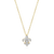 BN0182Y - Fleur de Lis Lab-Created Diamond Pendant Necklace in 14K Gold & Rhodium-Plated Sterling Silver